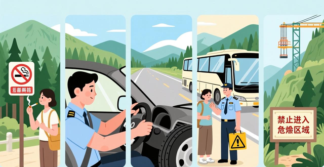 出行提示_?？诼糜伟踩玙?？谖拿髀糜?/></p>
<p>當進入景區(qū)，或是旅游住宿之地，又或是博物館，以及文物保護單位等場所之際，務必要嚴格去遵守森林防火、消防、安防等一系列安全管理規(guī)定，千萬不要在禁煙區(qū)域之時吸煙，千萬別亂去扔煙頭，以此防止引發(fā)火災事故。在自駕出行以前，得要確保車況處于良好狀態(tài)，絕不要帶著故障上路。要自覺去遵守道路交通法規(guī)，達成安全駕駛且還要文明行車。當乘坐旅游包車時，需嚴格去遵守乘車安全管理規(guī)定，嚴厲禁止攜帶易燃、易爆、危險等違禁物品上車。參與高風險項目時，要依據(jù)自身在健康方面的狀況，根據(jù)自身能力去行事，聽從導游以及景區(qū)工作人員的安全提醒。自我約束著去遵守當?shù)卣约坝嘘P部門所發(fā)布的公告，還有警示提示，千萬不要擅自進入那些沒有開發(fā)，并且沒有對社會公眾開放的無人島、海灘、自然保護區(qū)、水庫等不明確區(qū)域，以及“網(wǎng)紅景點”去開展探險、觀光、戲水、野泳、露營等活動，始終要做到敬畏法律、敬畏自然、敬畏生命。</p>
<p>04</p>
<p>自覺做到文明出游</p>
<p>增強那種文明旅游相關的意識，倡導在那種用餐的時候，使用公勺公筷這樣子的東西，要愛護珍惜食物，對垃圾進行分類，大力去弘揚勤儉節(jié)約的傳統(tǒng)美德，樹立綠色低碳的消費理念，培育健康文明的生活方式，做到適度消費，按照適量的標準去點餐，堅決反對餐飲浪費行為。要做到遵守法律，恪守公德，講究文明禮儀，得尊重當?shù)仫L俗習慣，尊重其文化傳統(tǒng)，尊重其宗教信仰，愛護所處環(huán)境，保護文物古跡，舉止需得體，不能隨地吐痰，不可亂扔廢棄物，不要大聲喧嘩，不在公共場所吸煙，用餐時依據(jù)需求點餐，提倡“光盤行動”，杜絕“舌尖上的浪費”，積極去倡導文明出游新風尚，傳遞正能量。</p>
<p>05</p>
<p>妥善應對突發(fā)情況</p>
<p>發(fā)生涉旅<a href=